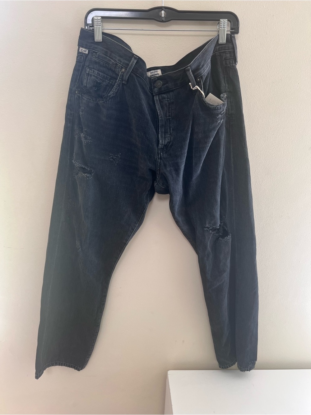 Citizens of Humanity Black Distressed Woman’s Boyfriend Jeans